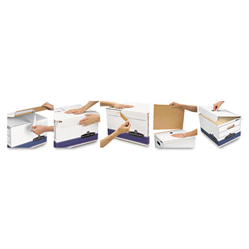 Bankers Box® Stor-file Medium-duty Letter-legal Storage Boxes, Letter-legal Files, 12.75" X 16.5" X 10.5", White-blue, 12-carton freeshipping - TVN Wholesale